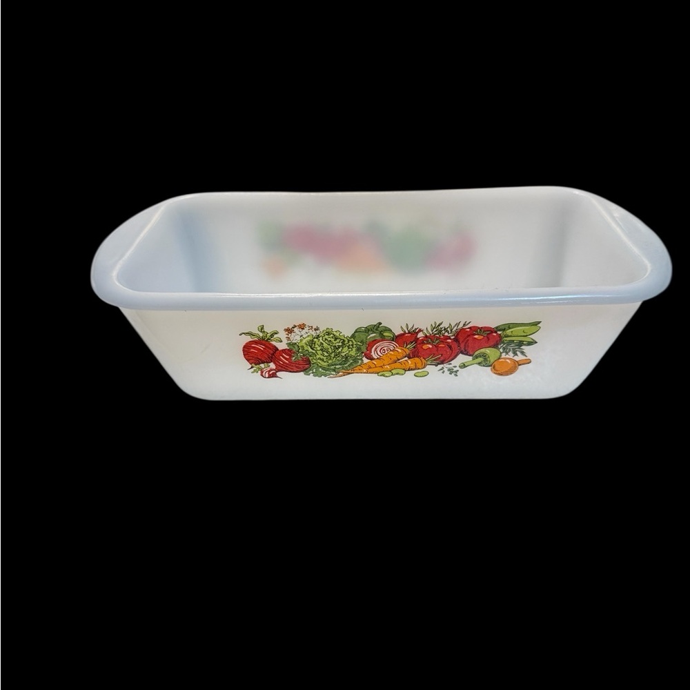 White Dish with Vibrant Fruit Design